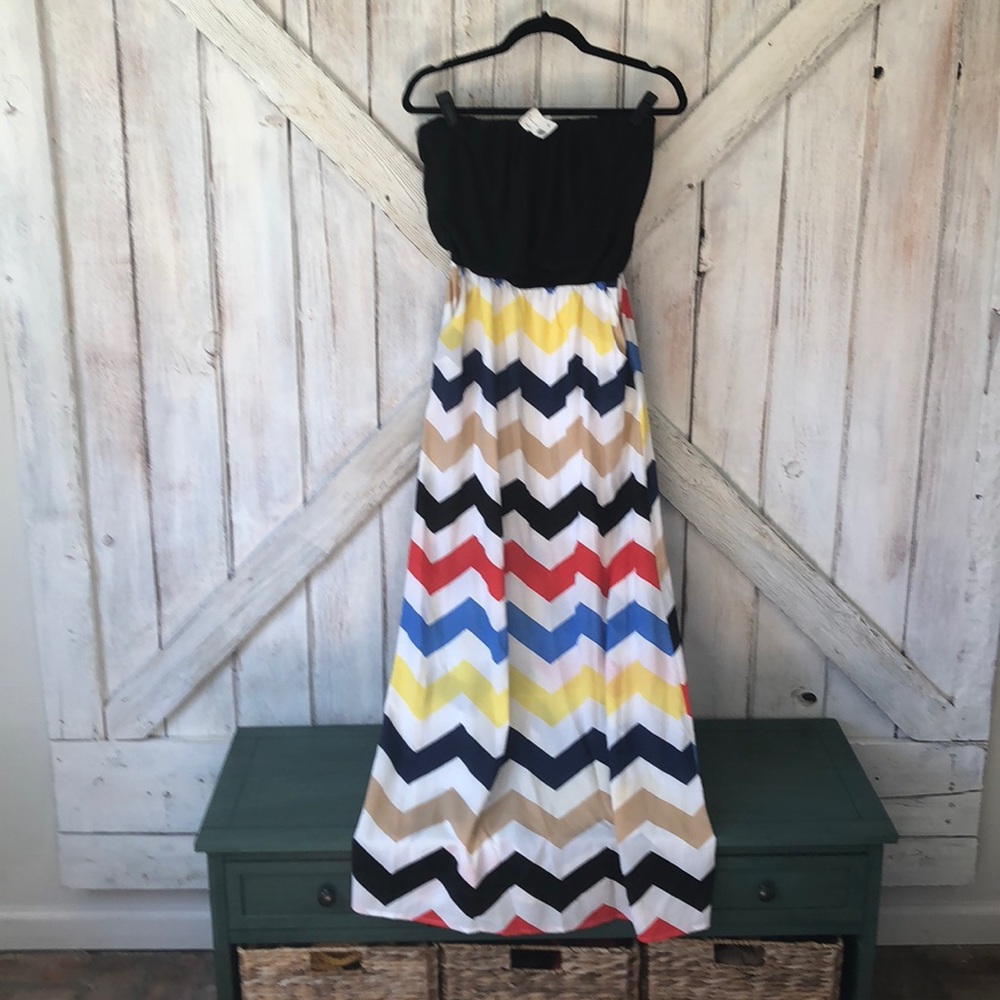 Chevron tube maxi dress